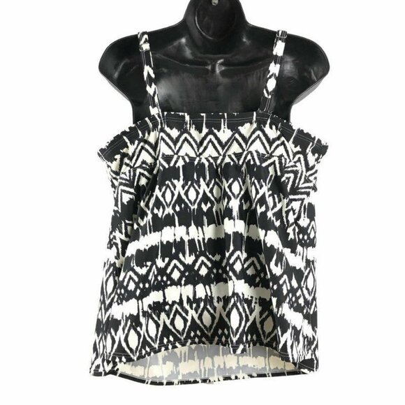 Swimsuits For All Tankini Swim Top Black White - Picture 3 of 8
